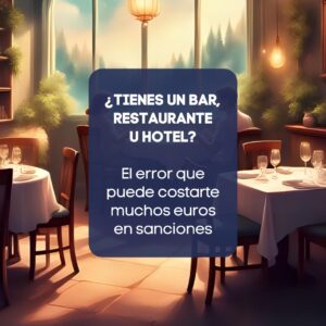 ¿Tienes un bar, restaurante u hotel?. Este es el error común que puede costarte muchos euros en sanciones